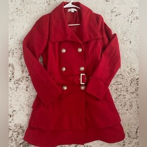 New York and Co red winter dress coat